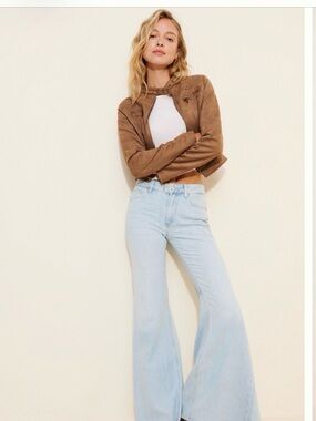 We The Free Light Blue High-Rise Flare Jeans